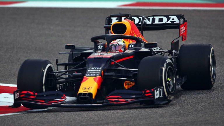 BAHRAIN, BAHRAIN - MARCH 12: Max Verstappen of the Netherlands driving the (33) Red Bull Racing RB16B Honda on track during Day One of F1 Testing at Bahrain International Circuit on March 12, 2021 in Bahrain, Bahrain. (Photo by Joe Portlock/Getty Images) // Getty Images / Red Bull Content Pool  // SI202103121101 // Usage for editorial use only //
